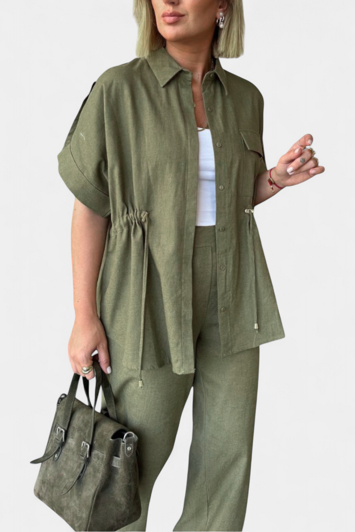 Lani Relaxed Fit Two-Piece Linen and Cotton Set