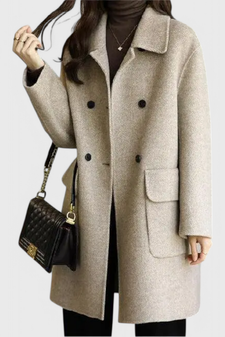 Aveline Timeless Double-Breasted Wool Overcoat