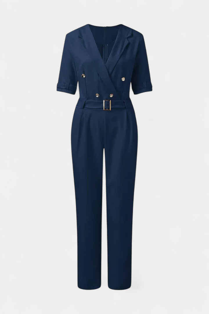 Vivienne V-Neck Jumpsuit with Elegant Flowing Design