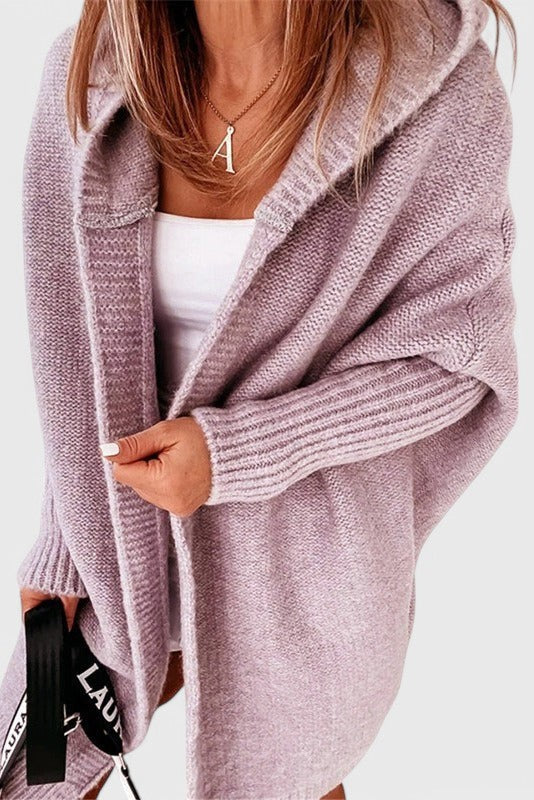 Cozy Hooded Oversized Knit Cardigan by Lovisa