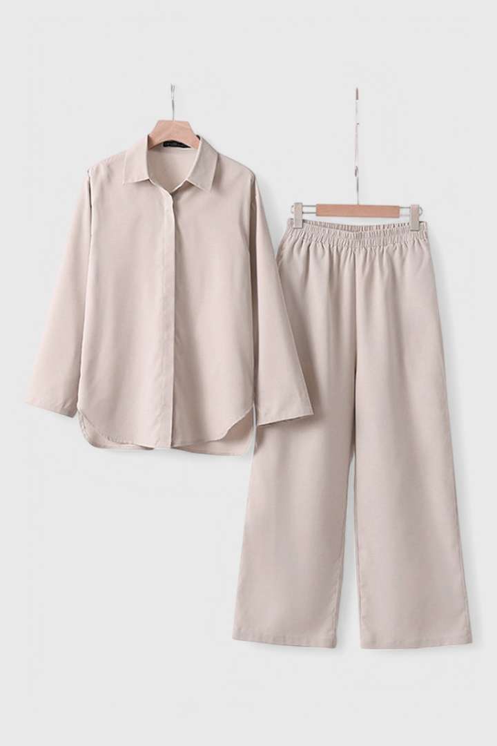 Skye Relaxed Fit Two-Piece Linen-Cotton Ensemble