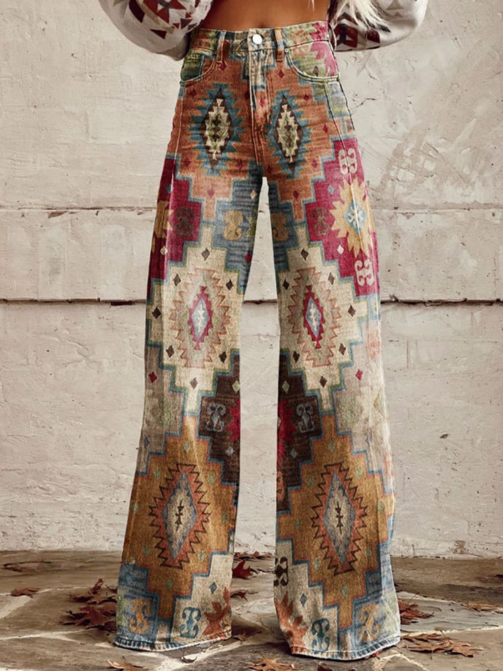 Rowena | Aztec-Inspired Wide-Leg Trousers
