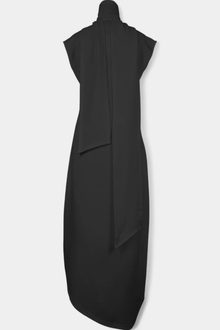 Asymmetrical Sleeveless Dress by Aphrodite Featuring Elegant Golden Buttons