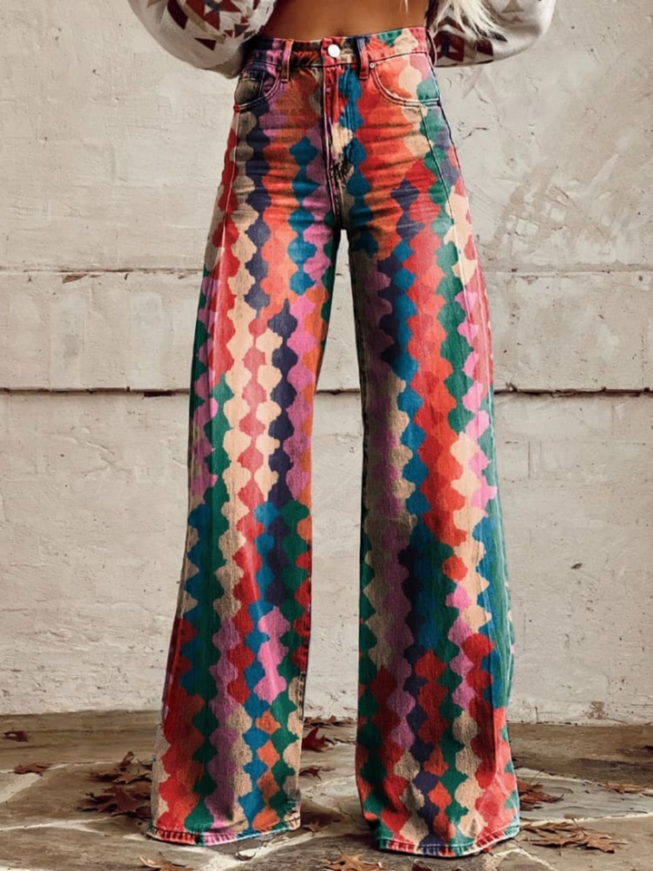 Isla | Vintage-Inspired Rainbow Palazzo Trousers