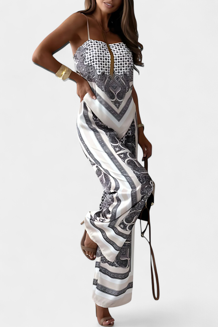 Louisa Paisley Set: Bandeau Top and Wide-Leg Pants