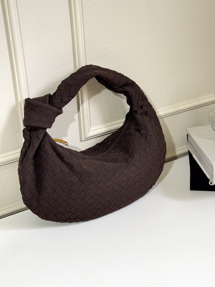 Celeste | Medium Suede Bag Featuring Braided Knot Accent