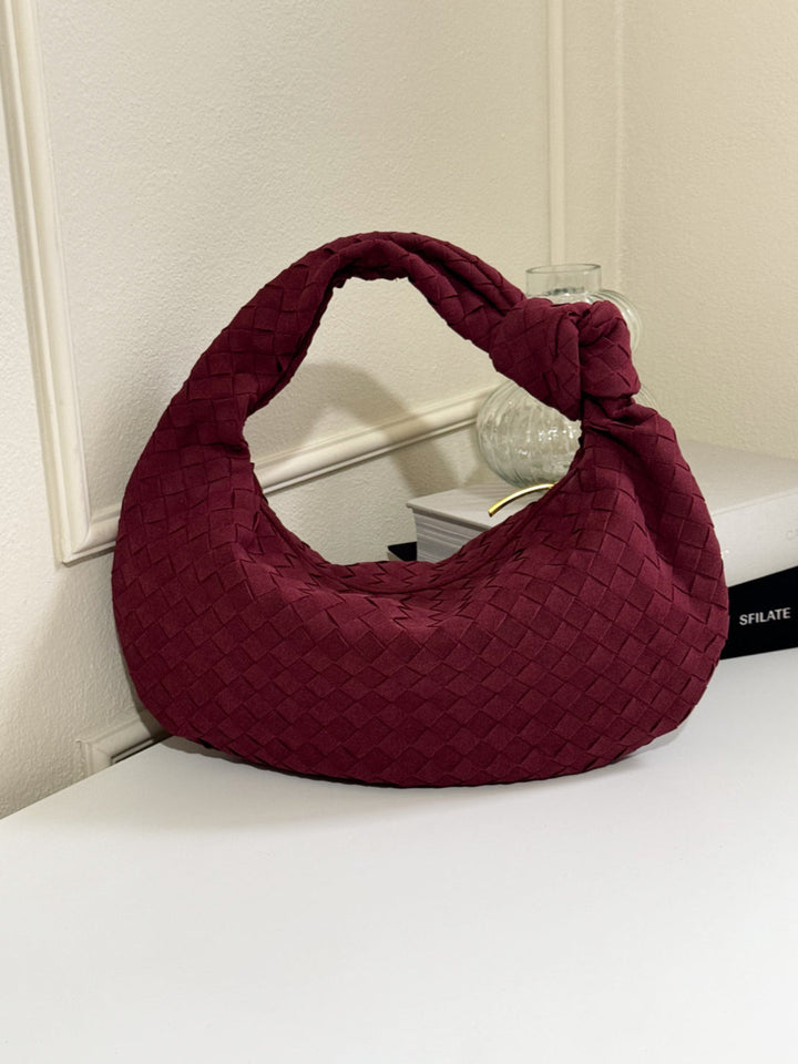 Celeste | Medium Suede Bag Featuring Braided Knot Accent