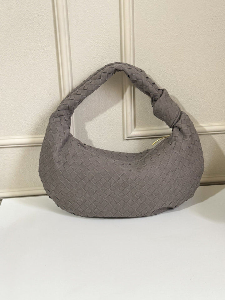 Celeste | Medium Suede Bag Featuring Braided Knot Accent