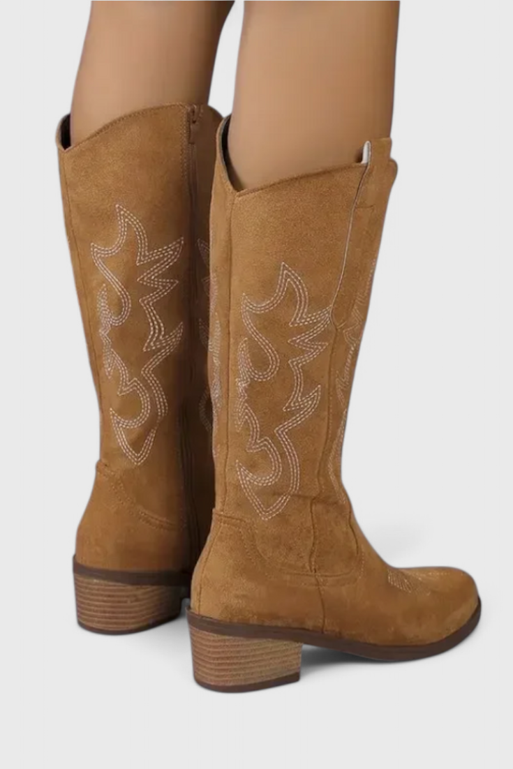 Classic Stitch Suede Western Boots by Elka