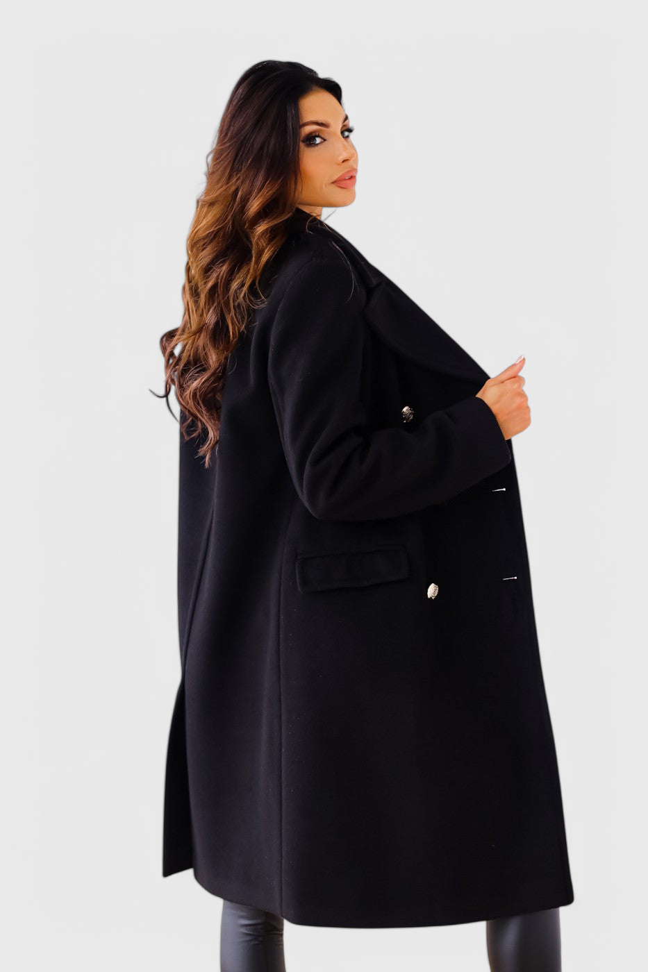 Yara Fitted Double-Breasted Wool Coat