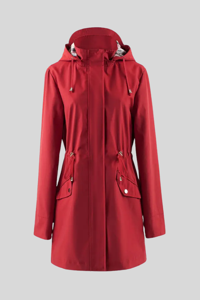 Doemi Fitted Silhouette Long Sleeve Raincoat