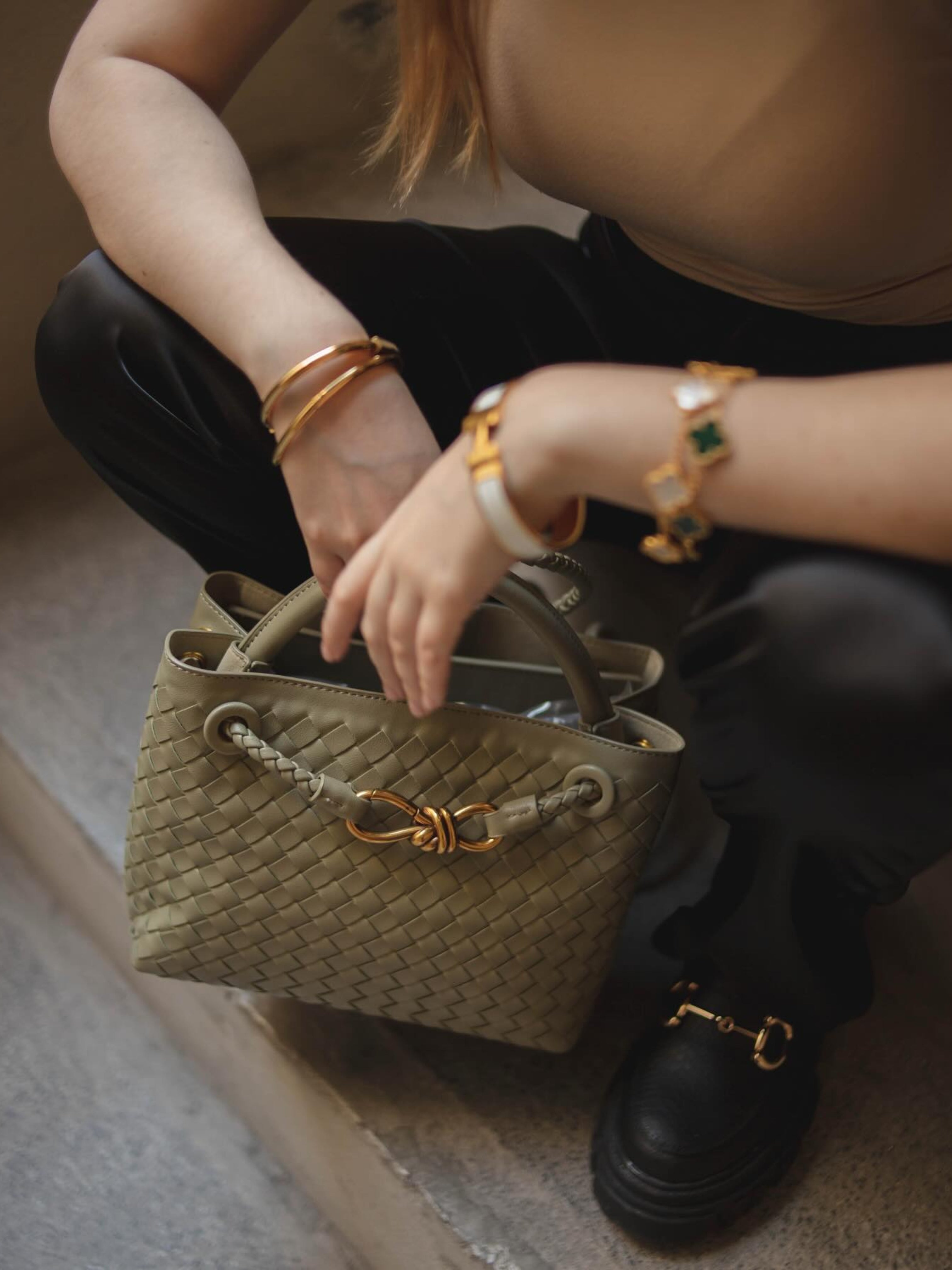 Eloise | Textured Compact Woven Handbag