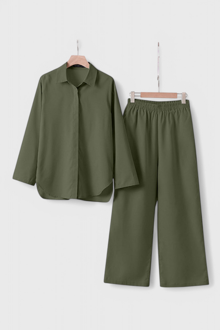 Skye Relaxed Fit Two-Piece Linen-Cotton Ensemble