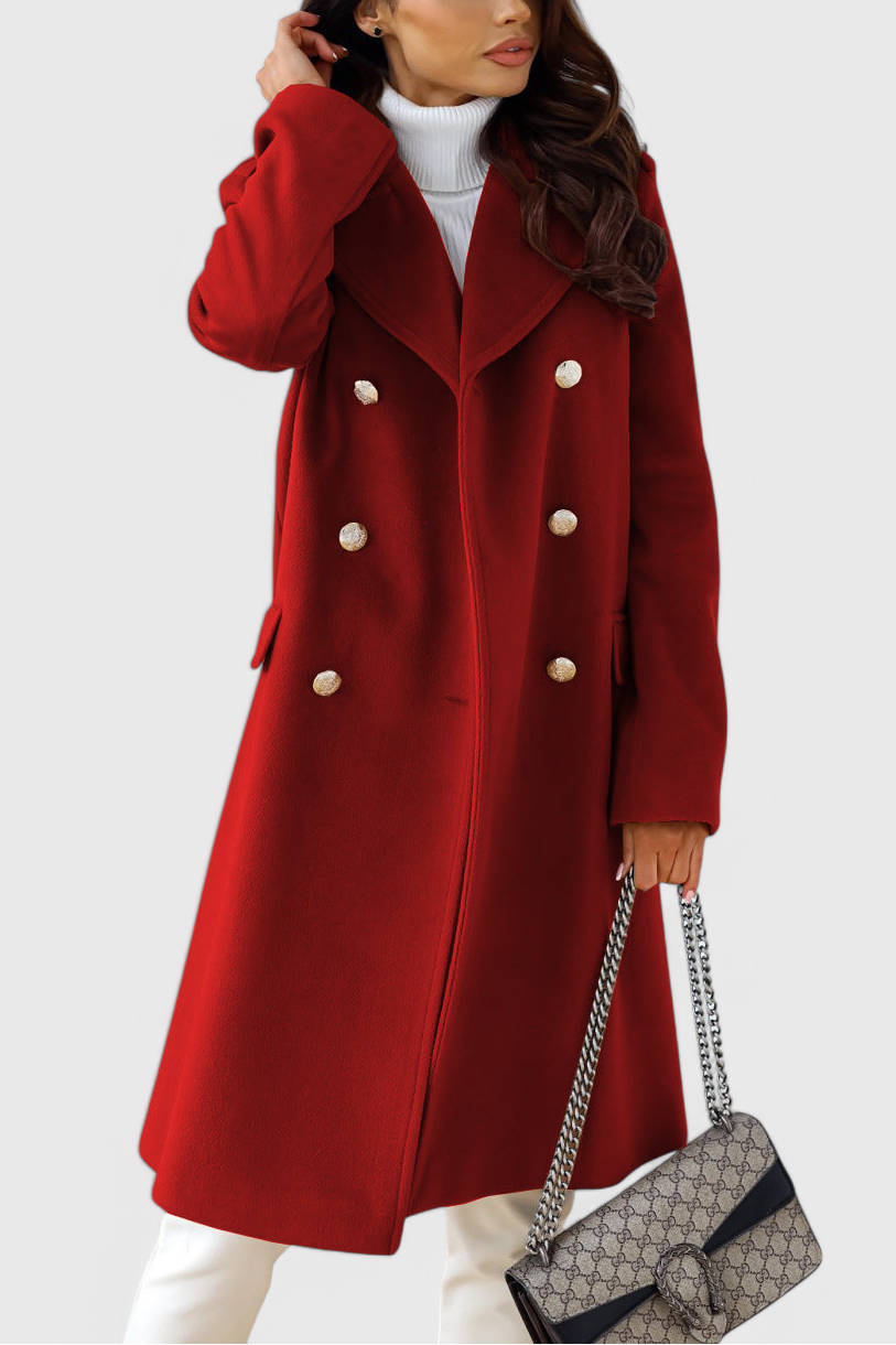 Yara Fitted Double-Breasted Wool Coat