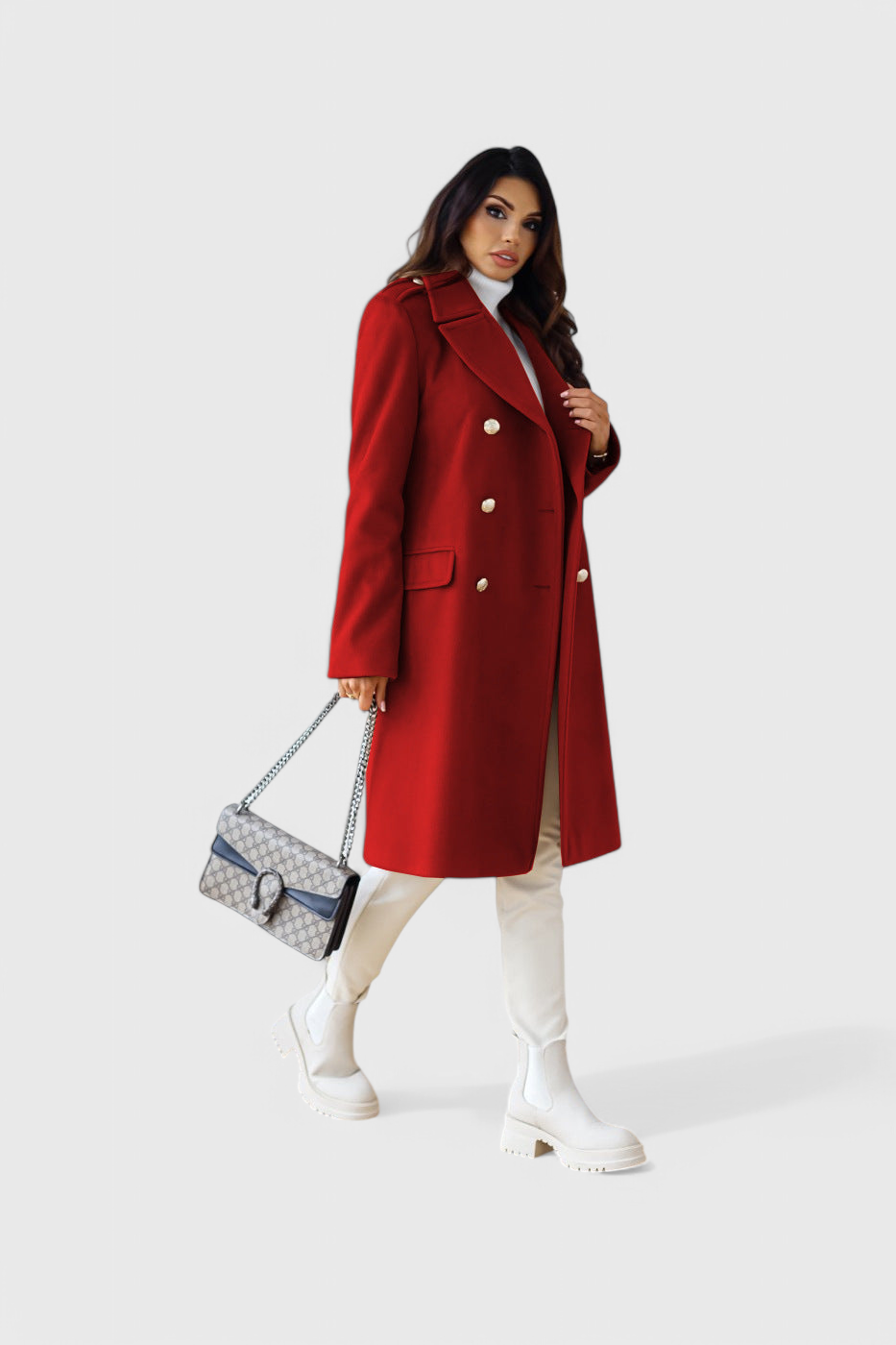 Fitted Double-Breasted Wool Coat by Yara