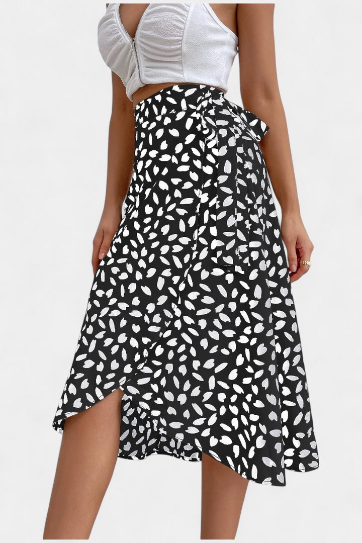 Camila Bohemian Asymmetrical Wrap Skirt with Flowing Design