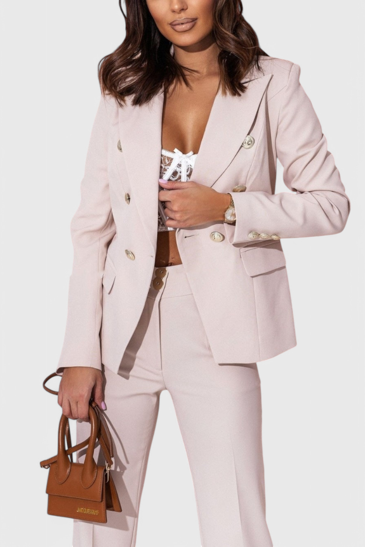 Rosalind Fitted Blazer with Slim Trousers