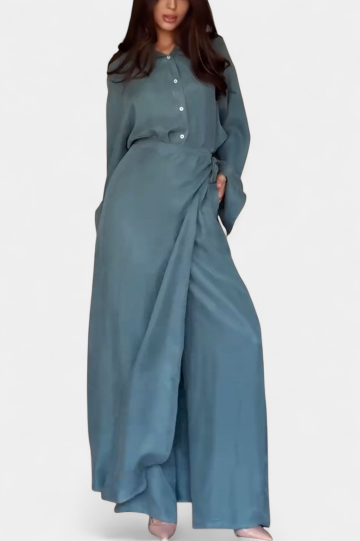 Marisol Casual Shirt and Skirt Pants Set