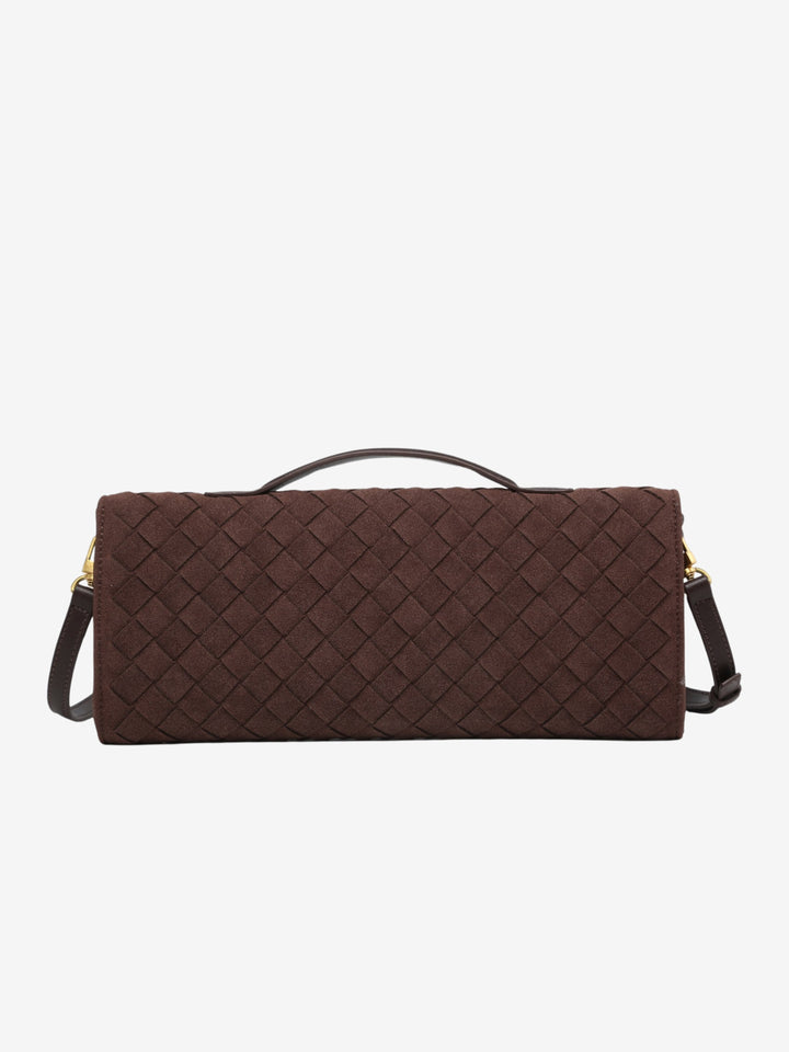 Cherry | Luxurious Suede Handbag with Woven Detailing