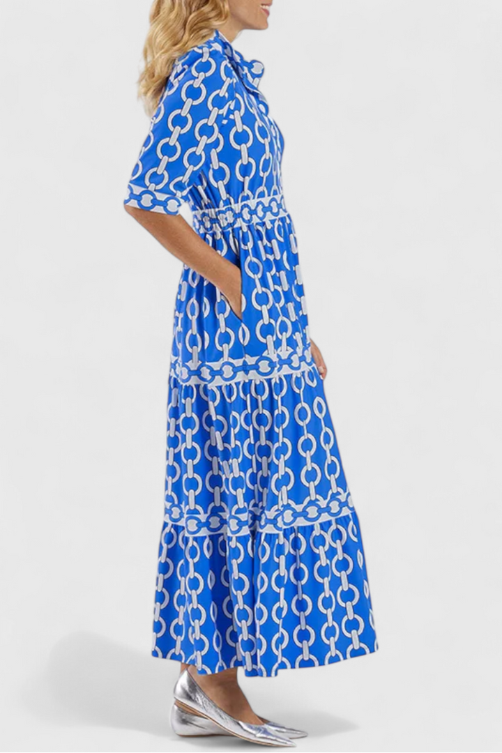 Chain Pattern Casilda Midi Dress