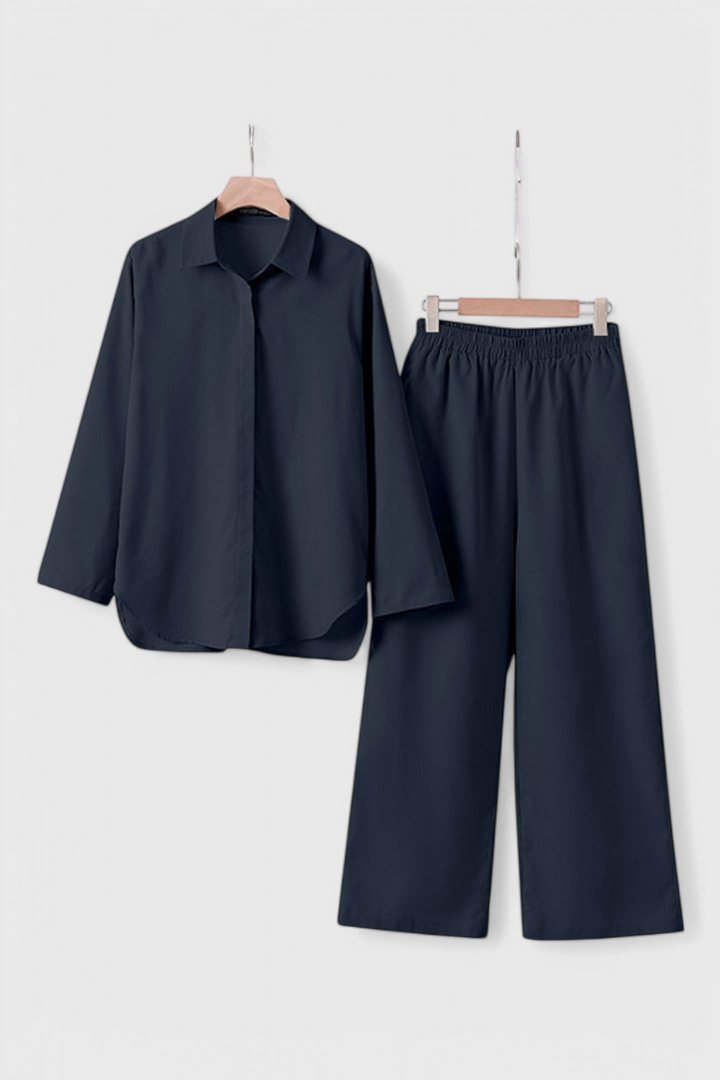 Skye Relaxed Fit Two-Piece Linen-Cotton Ensemble