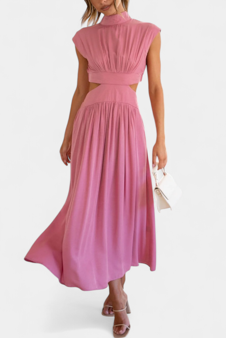 Jocelyn High Neck Top and Flowing Skirt with Side Slits