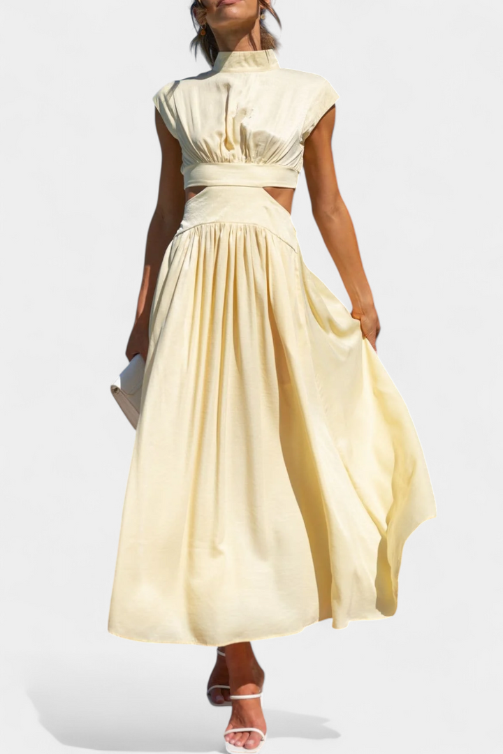 Jocelyn High Neck Top and Flowing Skirt with Side Slits