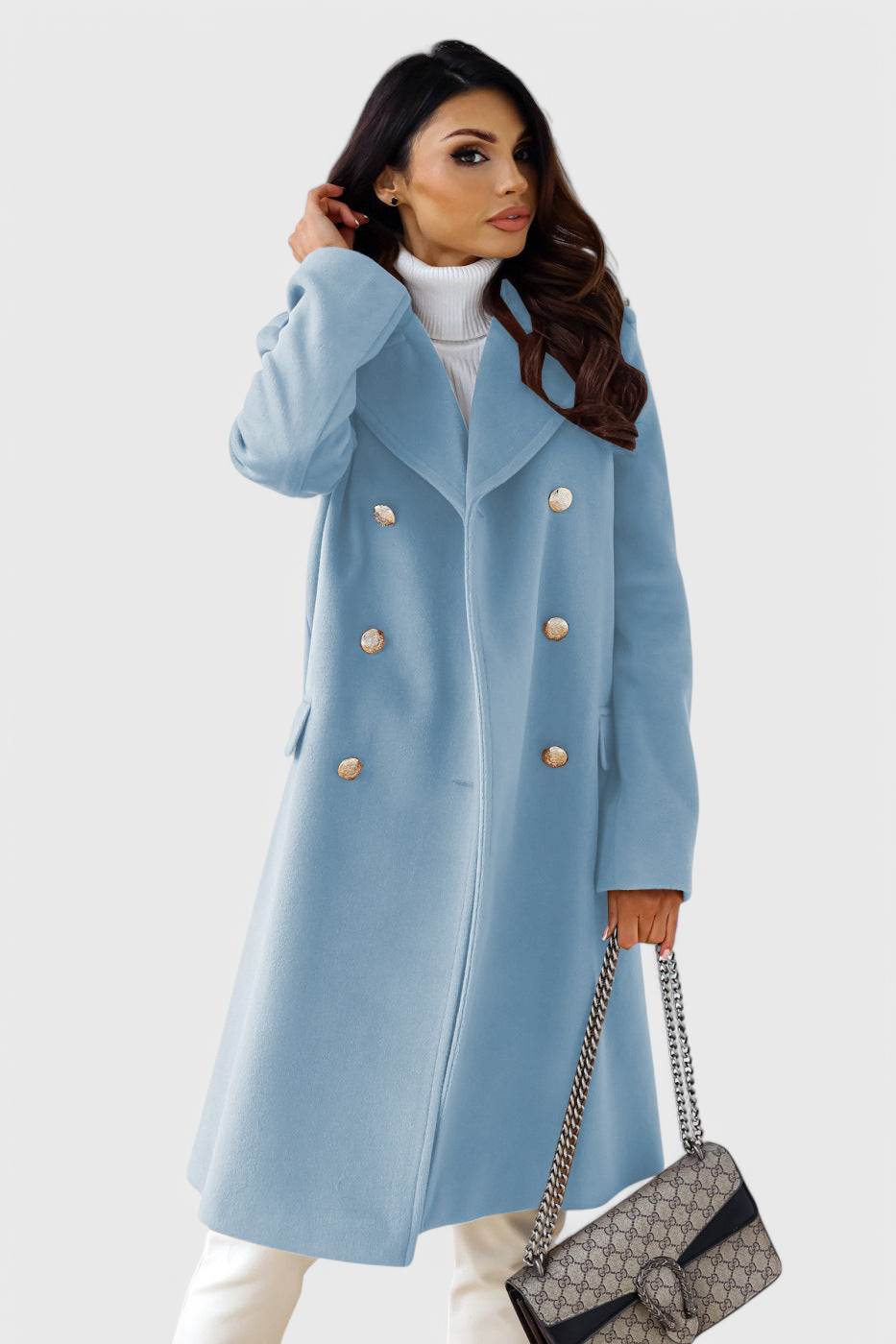 Yara Fitted Double-Breasted Wool Coat
