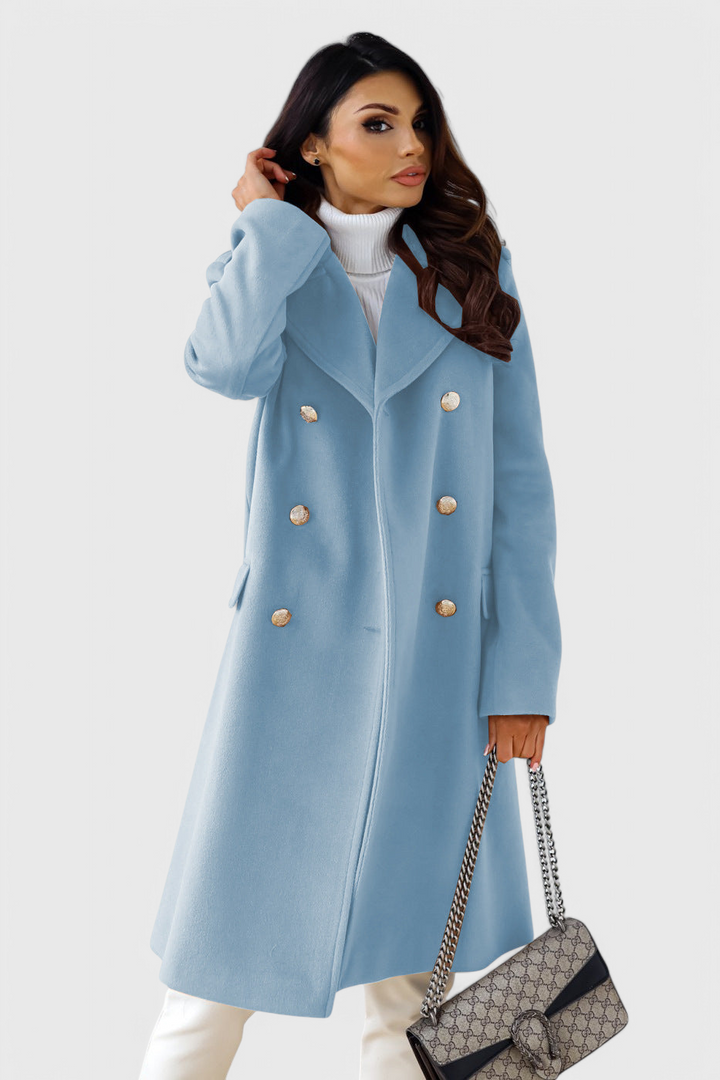 Yara Fitted Double-Breasted Wool Coat