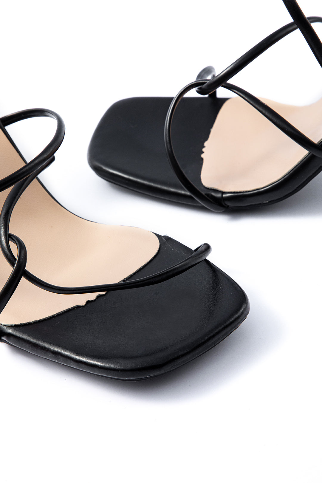 Strapless Open-Toe High Heels