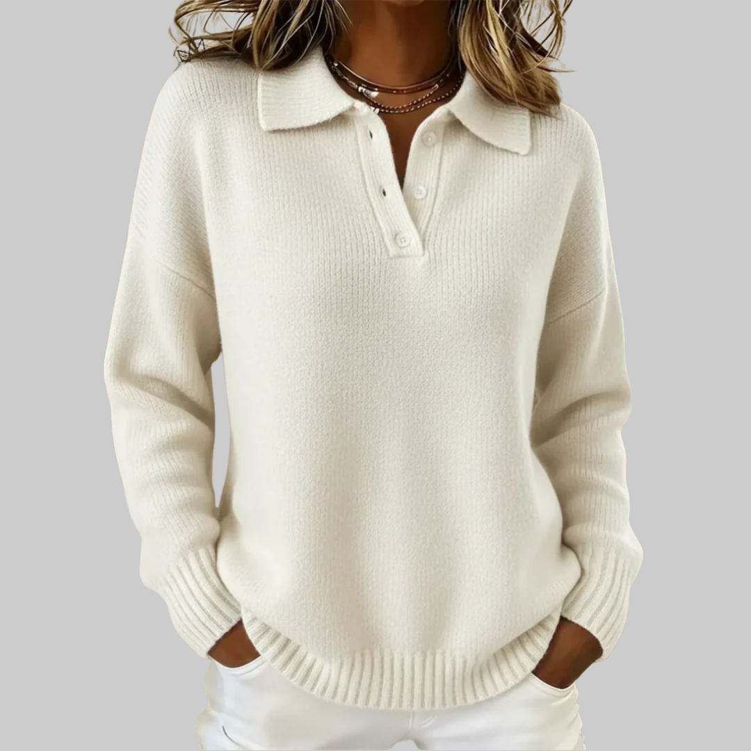Olivia | Soft Knit Polo Sweater
