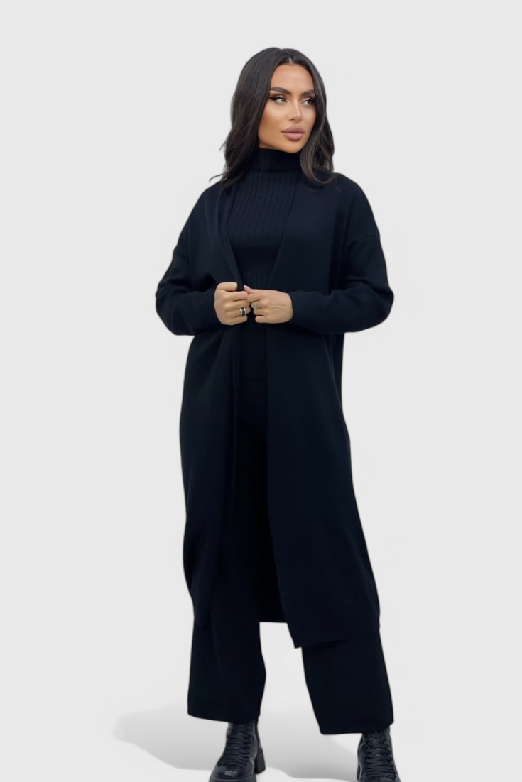 Mahalia Elegant Cut 3-Piece Soft Knit Ensemble