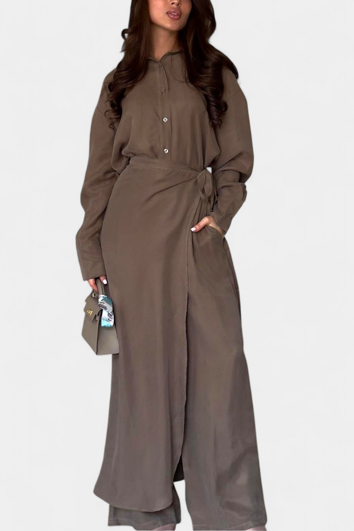 Marisol Casual Shirt and Skirt Pants Set