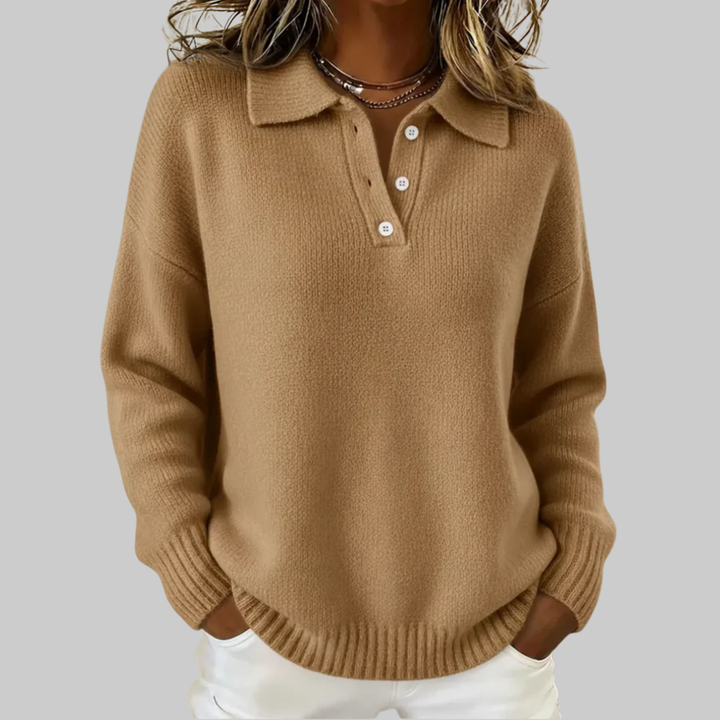 Olivia | Soft Knit Polo Sweater