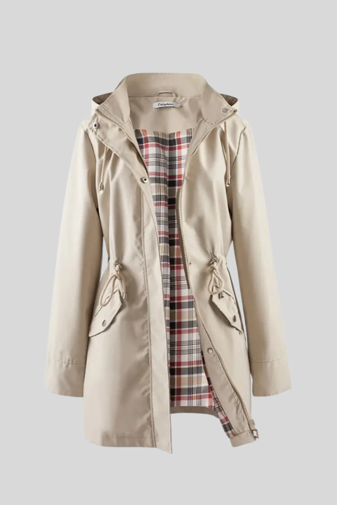 Doemi Fitted Silhouette Long Sleeve Raincoat