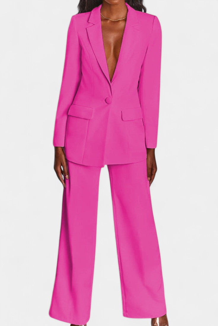 Marnie Blazer and High-Waisted Pants Ensemble
