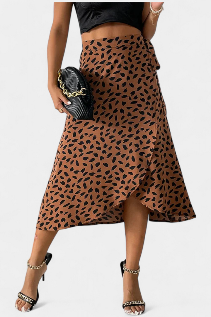 Camila Bohemian Asymmetrical Wrap Skirt with Flowing Design