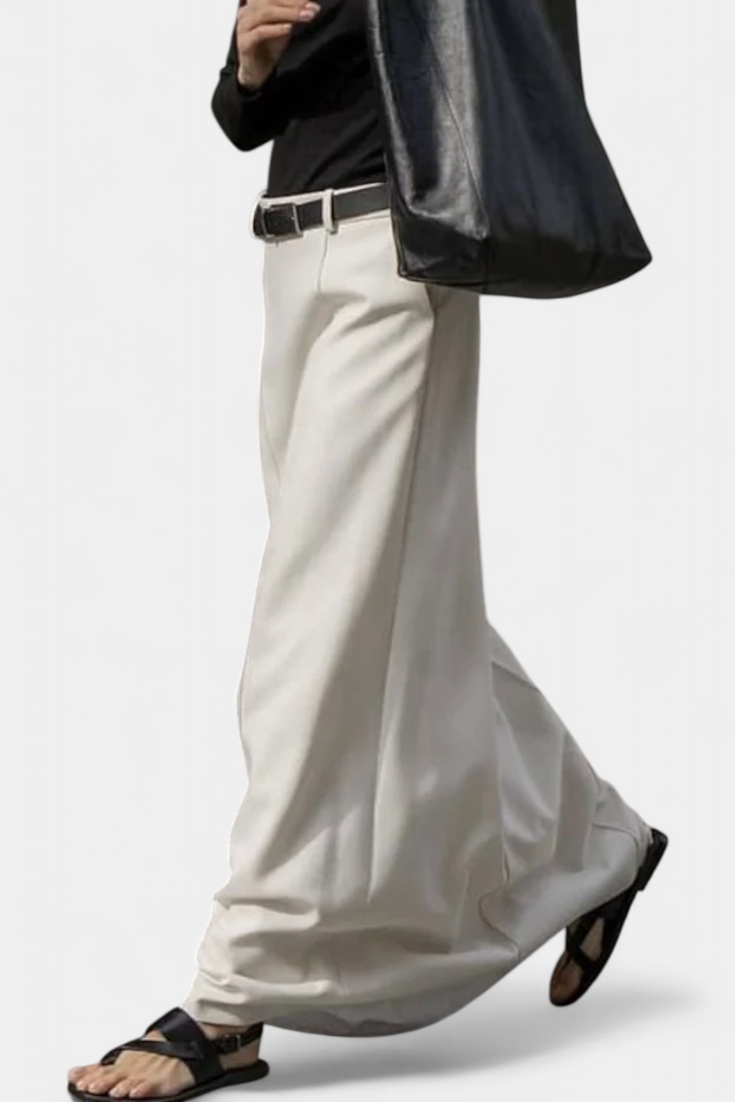 Ada H-Line Solid Color Minimalist Skirt