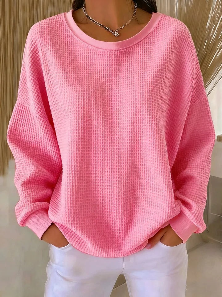 Elora | Pink Textured Sweater