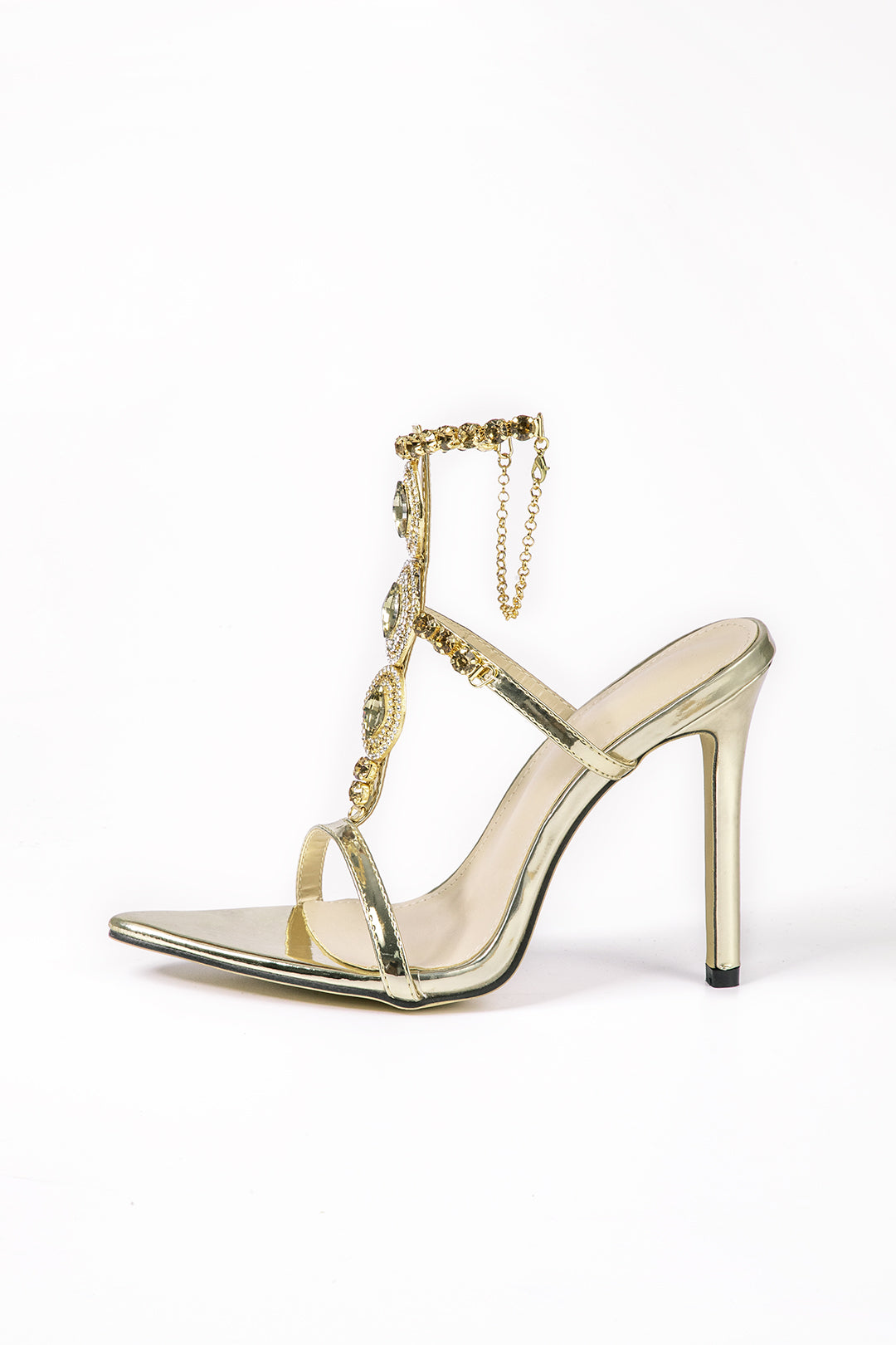 Rhinestone-Embellished High Heels