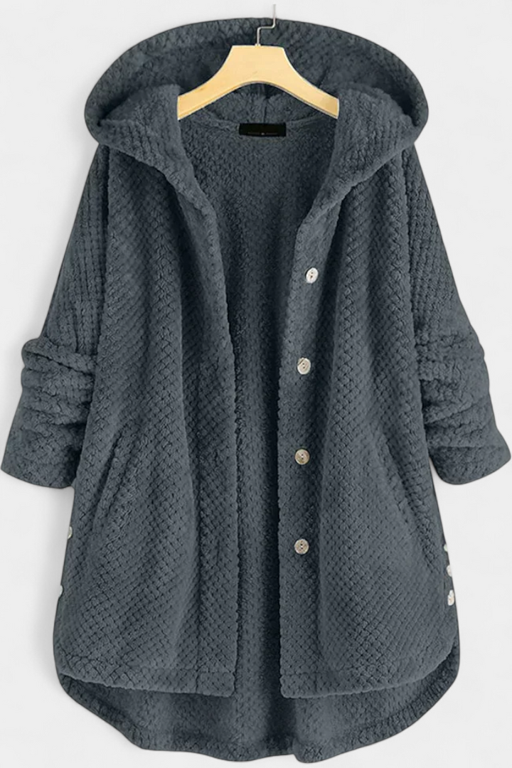 Taia Corduroy Coat Featuring a Cozy Hood