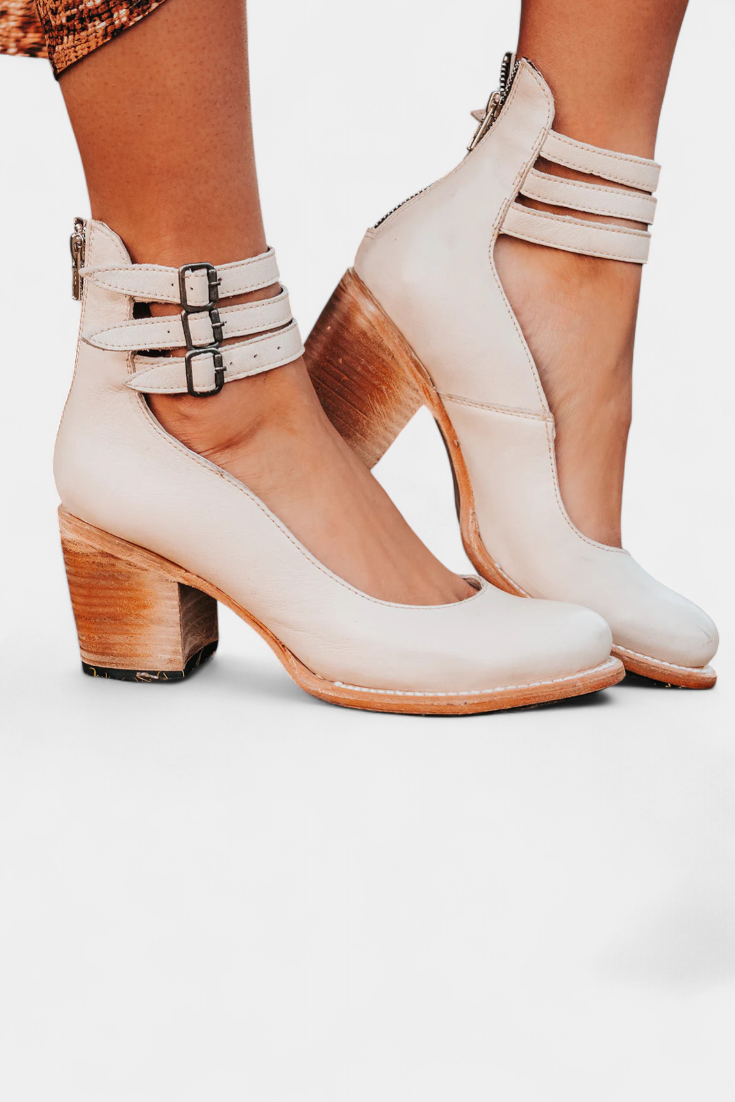 Eco-Leather Penka Block Heels with Elegant Design