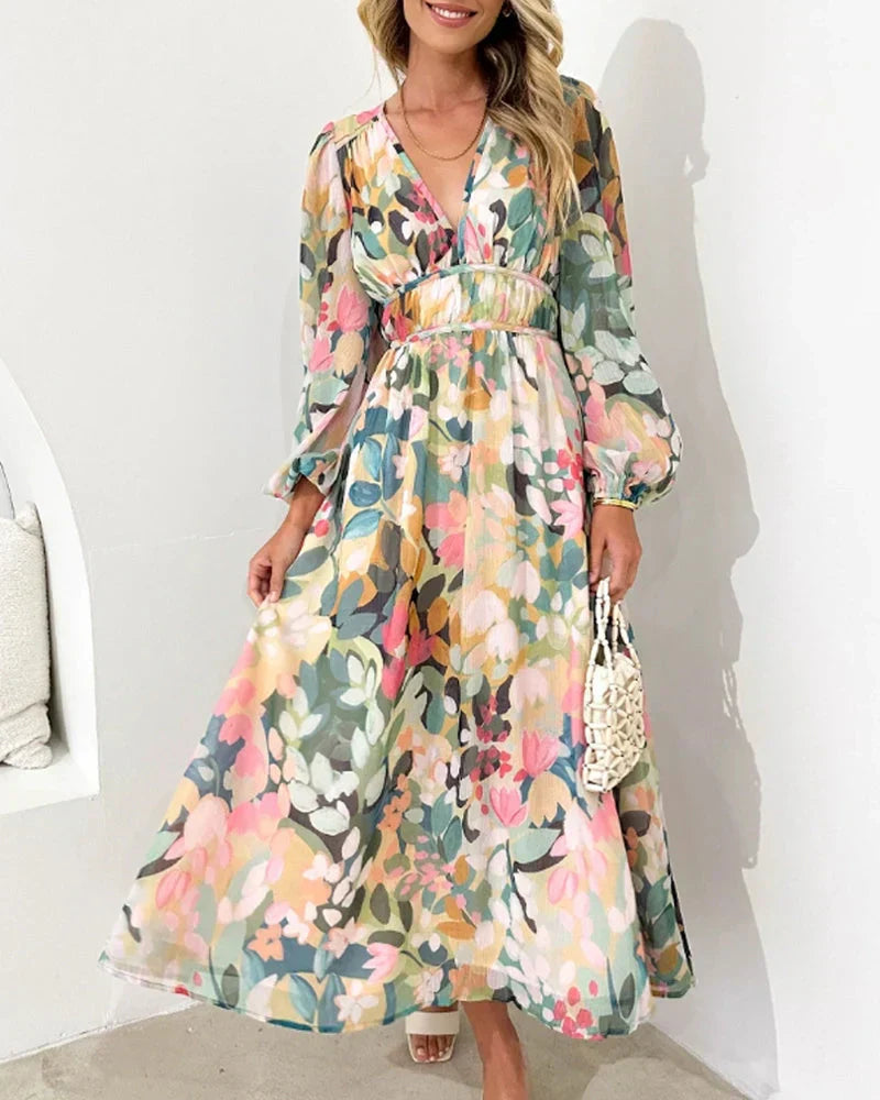 Kristin™ | Bohemian Pink Maxi Dress