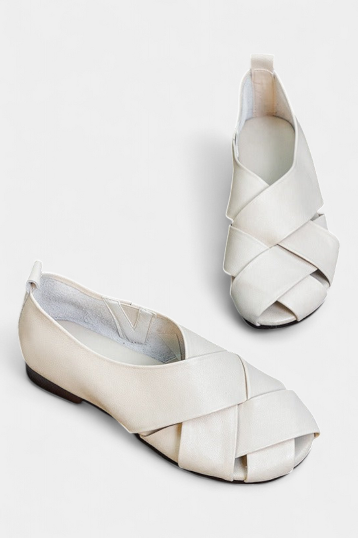 Nayra Authentic Leather Cross-Strap Sandals