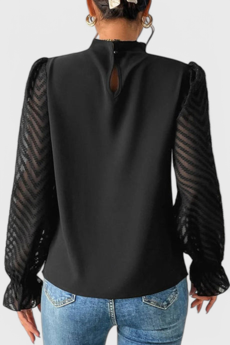 Helga Nautical Blouse Featuring Elegant Accents