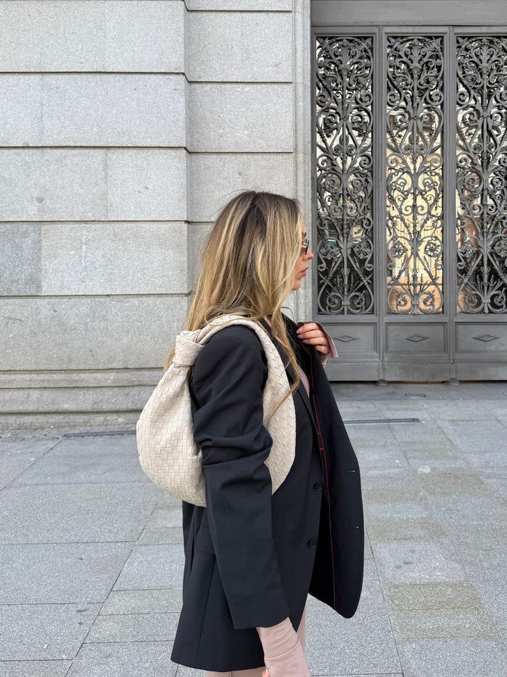 Celeste | Medium Suede Bag Featuring Braided Knot Accent