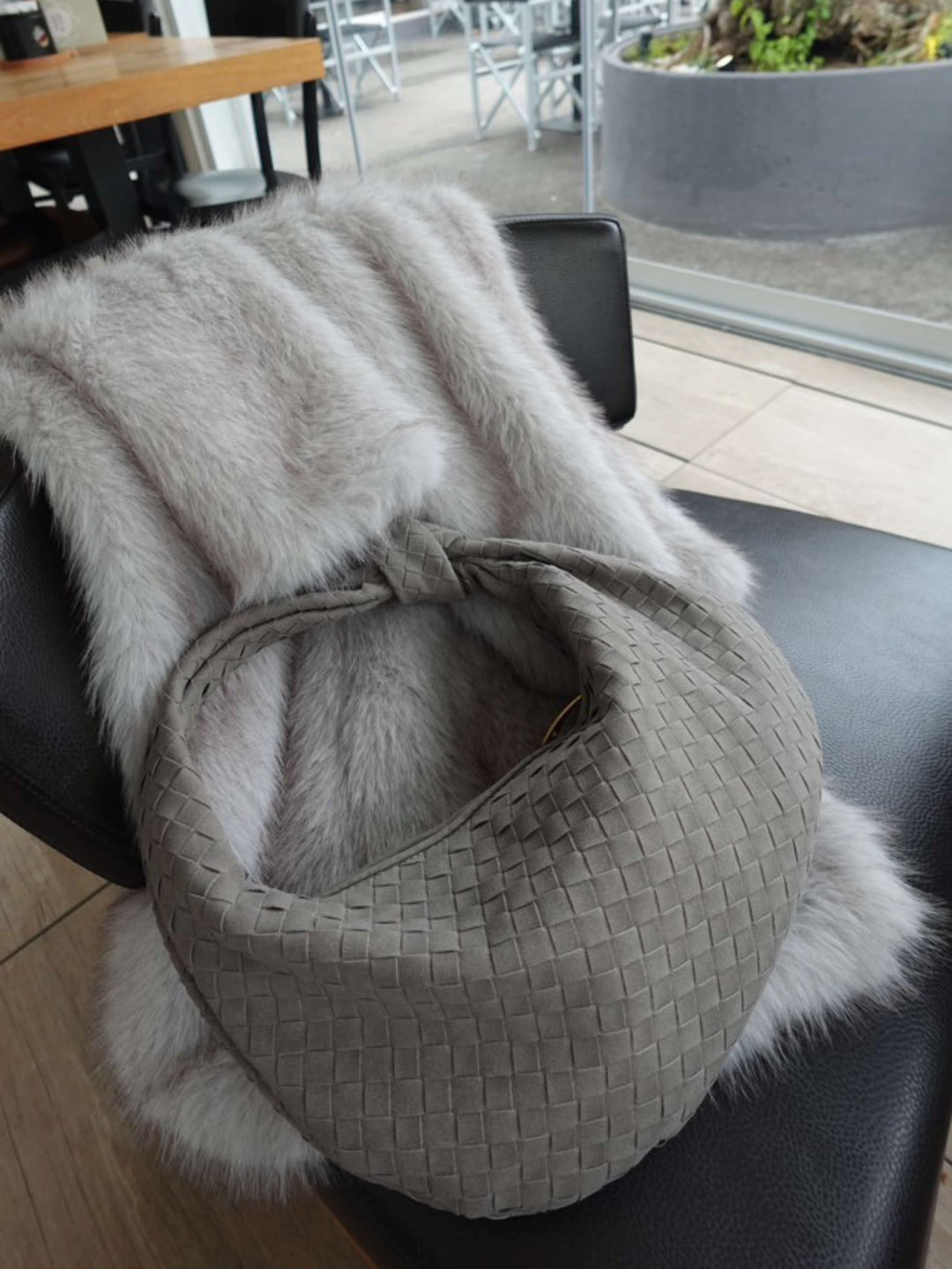 Celeste | Medium Suede Bag Featuring Braided Knot Accent