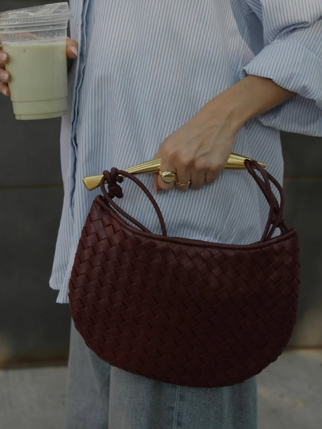 Bianca | Chic Woven Handbag with Elegant Structure