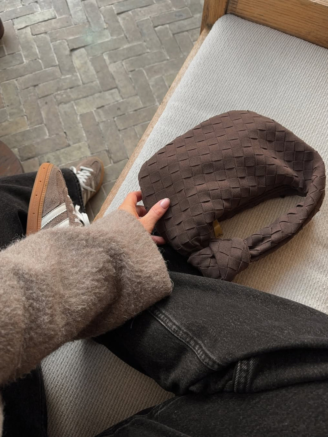 Renee | Velvet Mini Braided Handbag