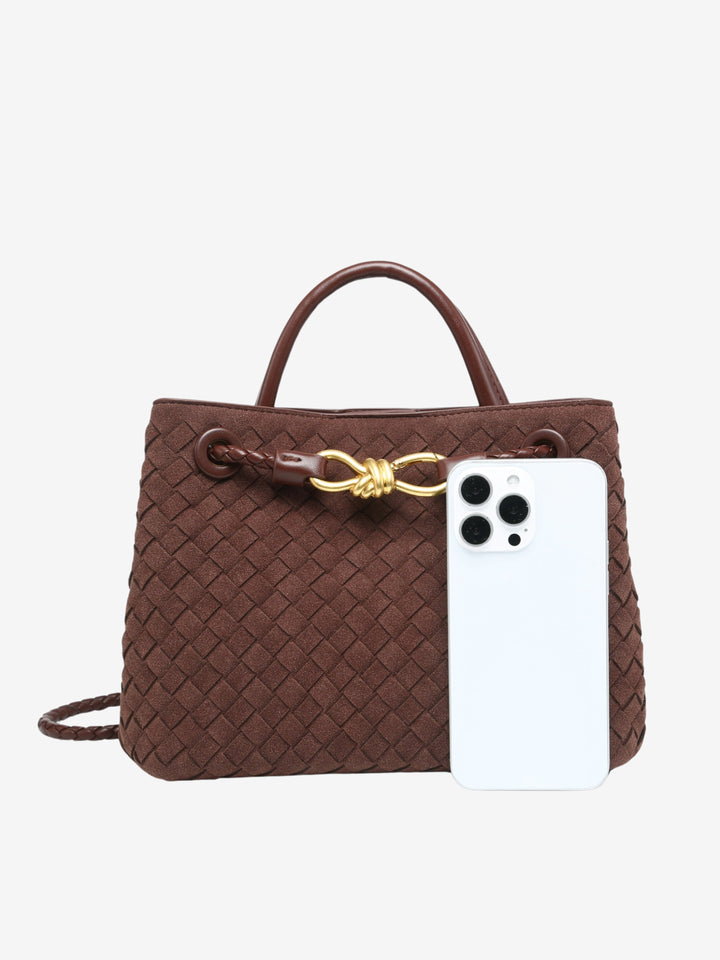 Malia | Textured Pattern Compact Woven Crossbody Bag